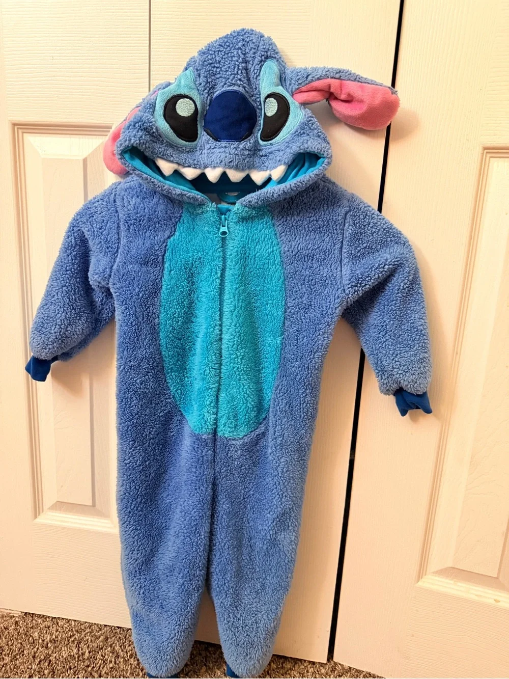 Disney Kids Plush Zip-Up Jacket in Teal Blue